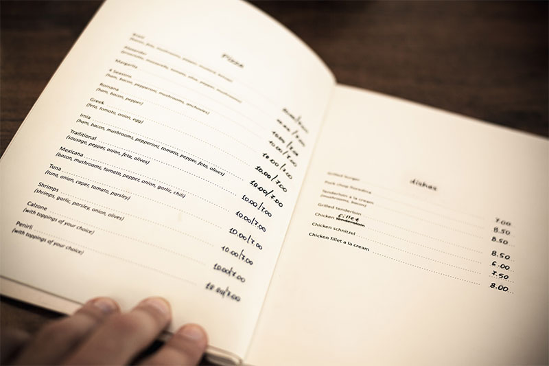 Eliminate printed menus